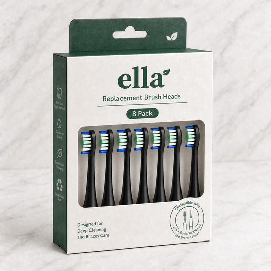 Ella-Smile  Replacement Brush Heads | 8 Pack Value Set for Braces Care