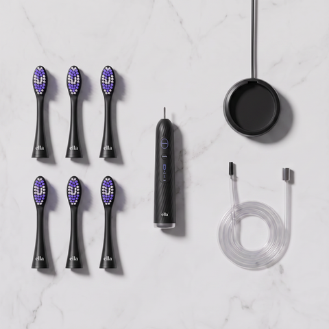 Complete Braces Cleaning Kit | 2-in-1 Sonic Electric Toothbrush & Water Flosser with 6 Brush Heads